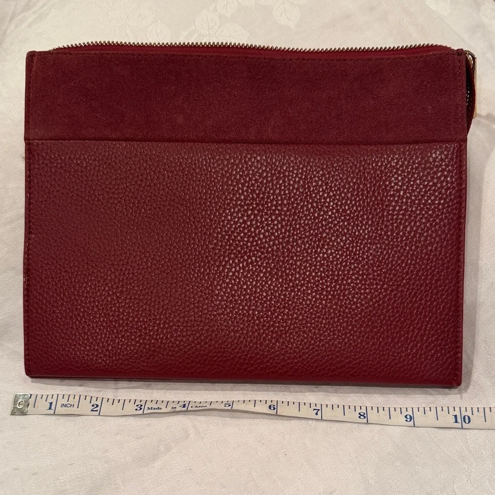 White House Black Market Burgundy Zip-Around Wallet - Picture 2 of 8